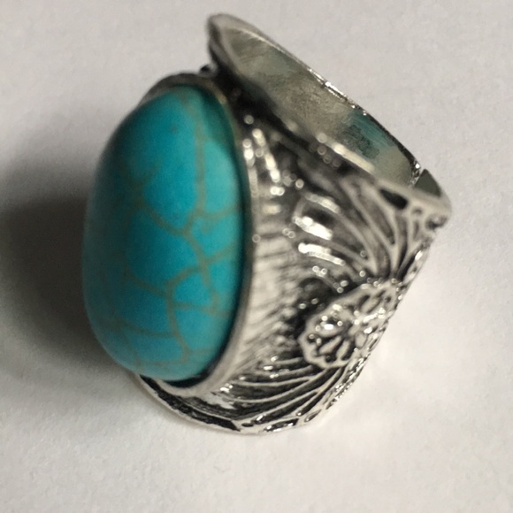 New! Turquoise Stone Ring - Picture 4 of 8